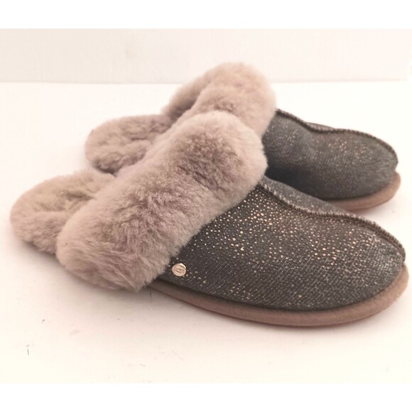 UGG Sufflette ll Scuff Slipper Caviar Metallic Gray Sheepskin Cuff / Lining US 6 - Picture 6 of 11
